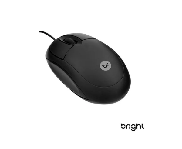 Mouse Usb Preto Com Fio Bright