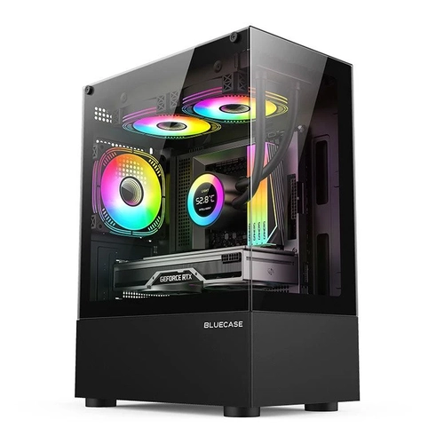 Gabinete Gamer Bg-053 Nuker Preto Bluecase - S/ Fonte / Vidro / Usb 3.0 / Micro-Atx / Mini-Itx