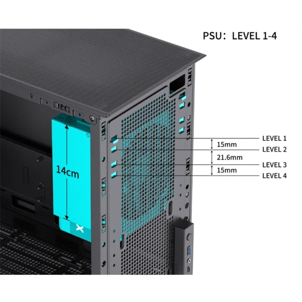 Gabinete Premium Jonsbo Modelo D31 Mesh Black