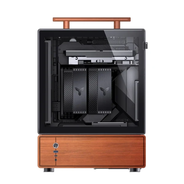 Gabinete Premium Com Madeira Matx Jonsbo T7 Black - Preto
