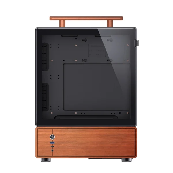 Gabinete Premium Com Madeira Matx Jonsbo T7 Black - Preto