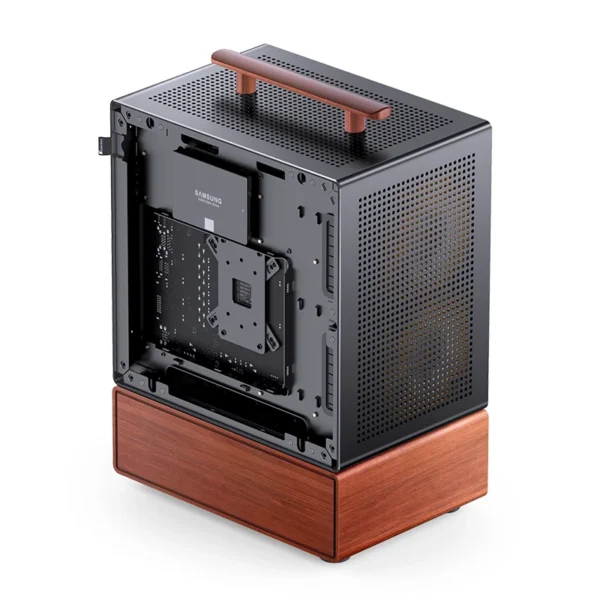 Gabinete Premium Com Madeira Matx Jonsbo T7 Black - Preto