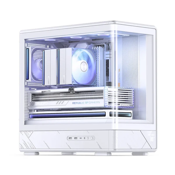 Gabinete Gamer Aquario Display Digital D200 - Jonsbo - White- Branco