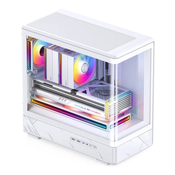 Gabinete Gamer Aquario Display Digital D200 - Jonsbo - White- Branco