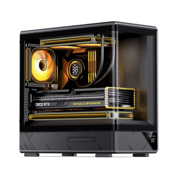 Gabinete Gamer Aquario Display Digital D200 - Jonsbo - Black - Preto