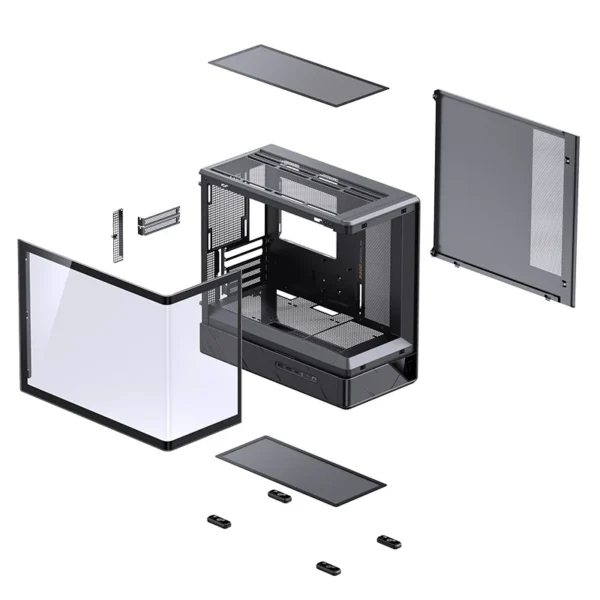 Gabinete Gamer Aquario Display Digital D200 - Jonsbo - Black - Preto