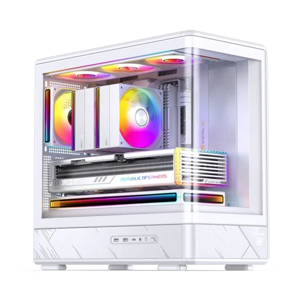 Gabinete Gamer Aquario Display Digital D200 - Jonsbo - White- Branco