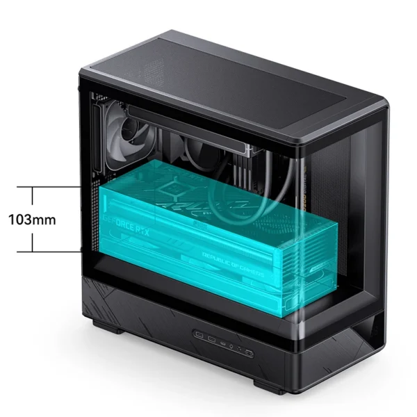 Gabinete Gamer Aquario Display Digital D200 - Jonsbo - Black - Preto