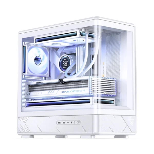 Gabinete Gamer Aquario Display Digital D200 - Jonsbo - White- Branco