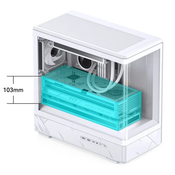 Gabinete Gamer Aquario Display Digital D200 - Jonsbo - White- Branco