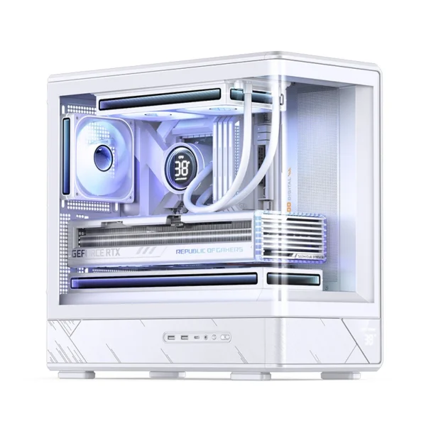 Gabinete Gamer Aquario Display Digital D200 - Jonsbo - White- Branco
