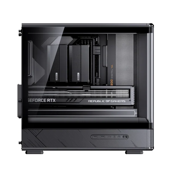 Gabinete Gamer Aquario Display Digital D200 - Jonsbo - Black - Preto