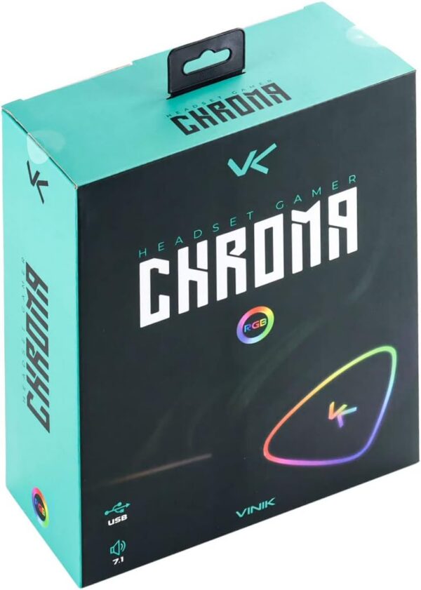 Fone De Ouvido Headset Gamer Chroma Usb 7.1 Rgb Rosa - Gh804