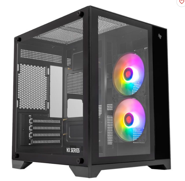 Gabinete Gamer Pichau Hx110, Mini-Tower, Lateral De Vidro, Com 2 Fans, Preto, Pg-Hx110-Bk