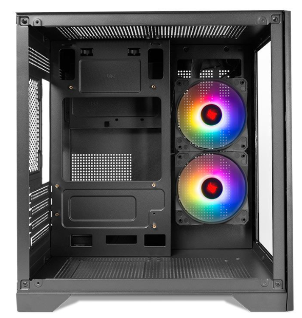 Gabinete Gamer Pichau Hx110, Mini-Tower, Lateral De Vidro, Com 2 Fans, Preto, Pg-Hx110-Bk