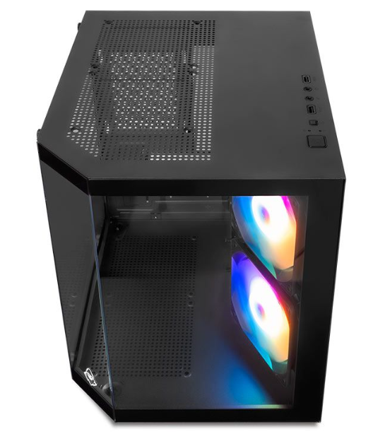 Gabinete Gamer Mancer Cv700m, Mini-Tower, Lateral De Vidro, Com 2 Fans, Preto, Mcr-Cv700m-Bk-2F
