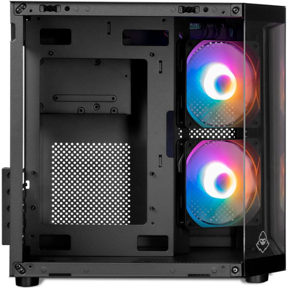 Gabinete Gamer Mancer Cv700m, Mini-Tower, Lateral De Vidro, Com 2 Fans, Preto, Mcr-Cv700m-Bk-2F