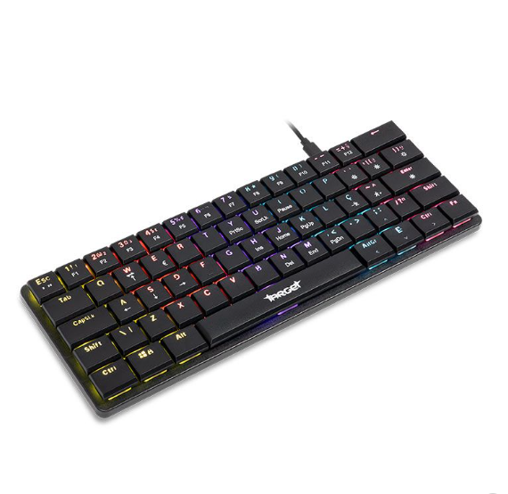 Teclado Mecanico Tgt Sherman Lp60, Rainbow, Abnt2, Switch Azul, Preto, Tgt-Shlow-Rbw01