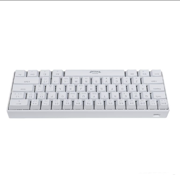 Teclado Mecanico Gamer Tgt Sherman Compacto, Rainbow, Abnt2, Switch Huano Azul, Branco, Tgt-Shcptw-R