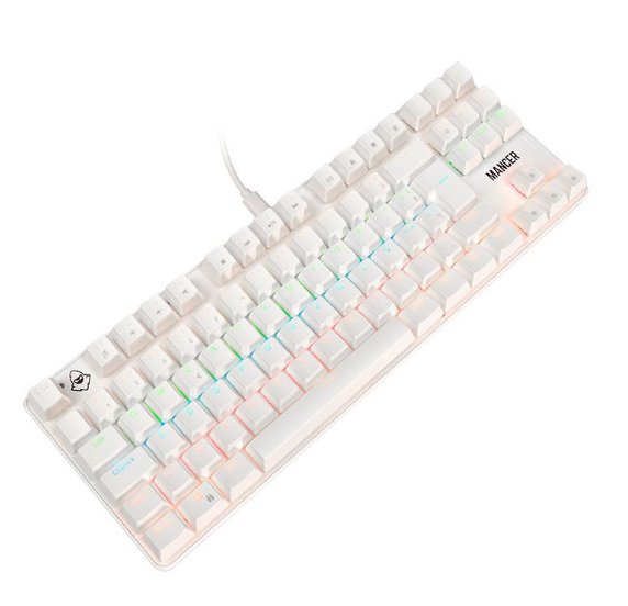 Teclado Mecanico Mancer Shade Mk3, Rainbow, Switch Huano Vermelho, Branco, Mcr-Shm3-Wh01