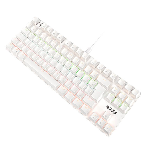 Teclado Mecanico Mancer Shade Mk3, Rainbow, Switch Huano Vermelho, Branco, Mcr-Shm3-Wh01