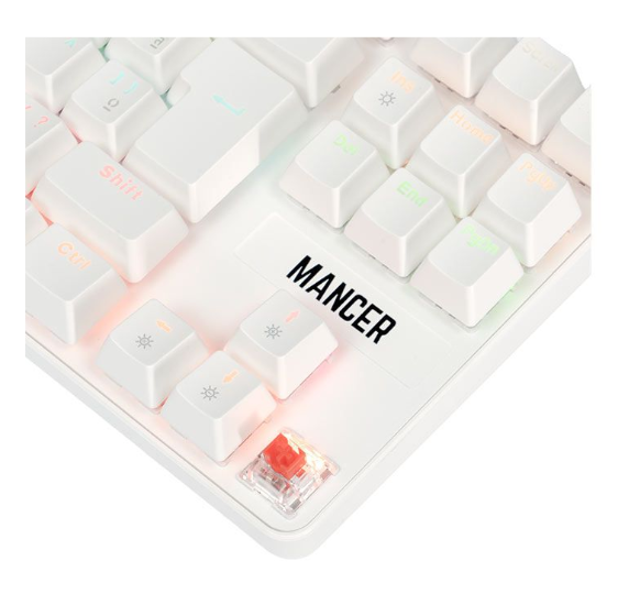 Teclado Mecanico Mancer Shade Mk3, Rainbow, Switch Huano Vermelho, Branco, Mcr-Shm3-Wh01