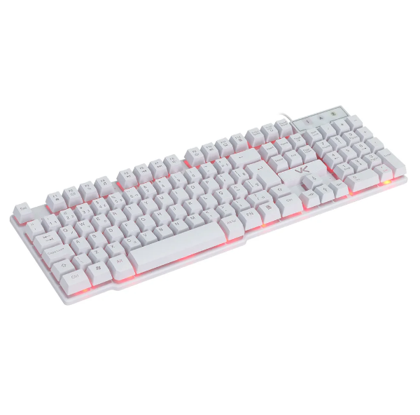 Teclado Usb Gamer Vx Gaming Hydra Branco Led Vermelho - Gth110bv
