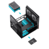 Gabinete Jonsbo V12 Black - Vidro Panoramico 270° - Madeira Nogueira - Matx