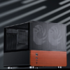 Gabinete Jonsbo V12 Black - Vidro Panoramico 270° - Madeira Nogueira - Matx