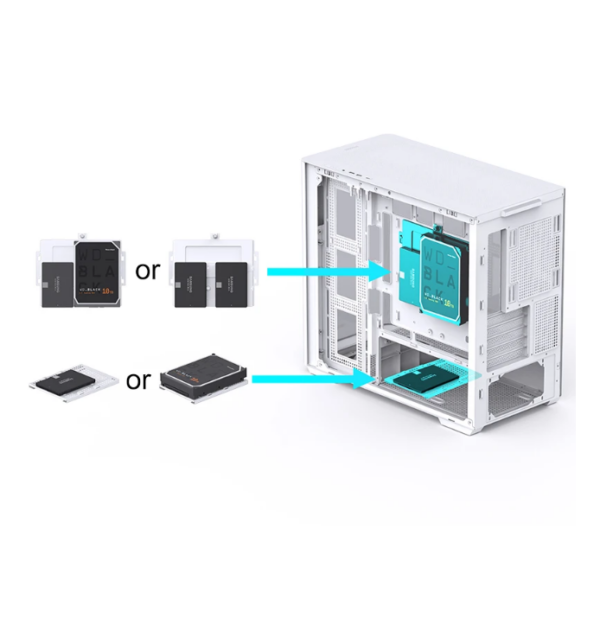 Gabinete Gamer Aquario Premium - Jonsbo D300 White - Branco