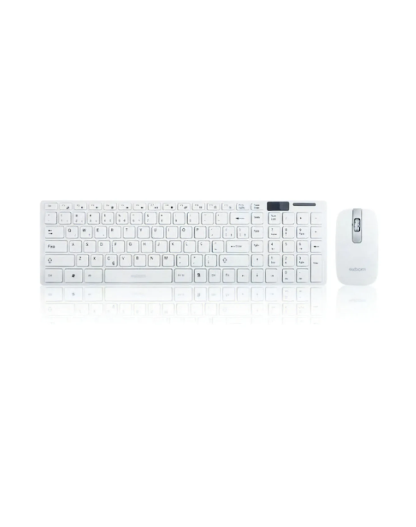 Teclado E Mouse Sem Fio Exbom Bk-S1000k - Branco
