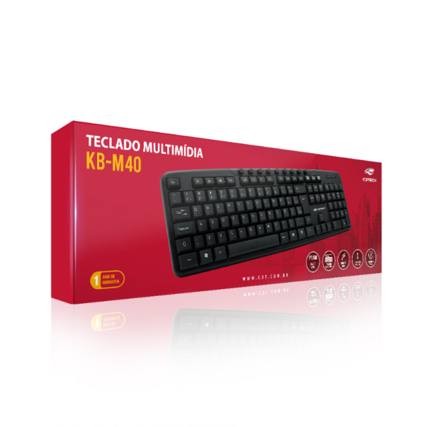 Teclado Mult Usb Preto Kbm40bk - C3tech