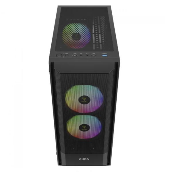 Gabinete Gamer Gamdias Aura Gc6 Elite Argb, Mid-Tower, Vidro Temp, 3 Fans, Black - Aura Gc6 Elite Argb