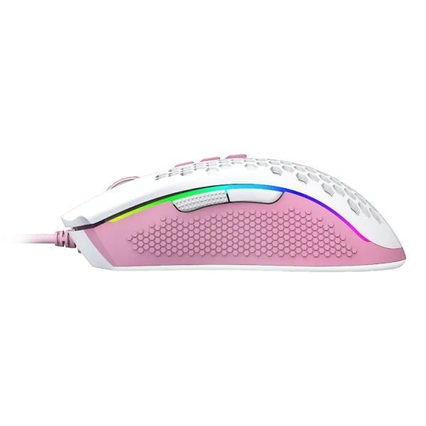 Mouse Gamer Redragon Storm Rgb Branco Com Rosa