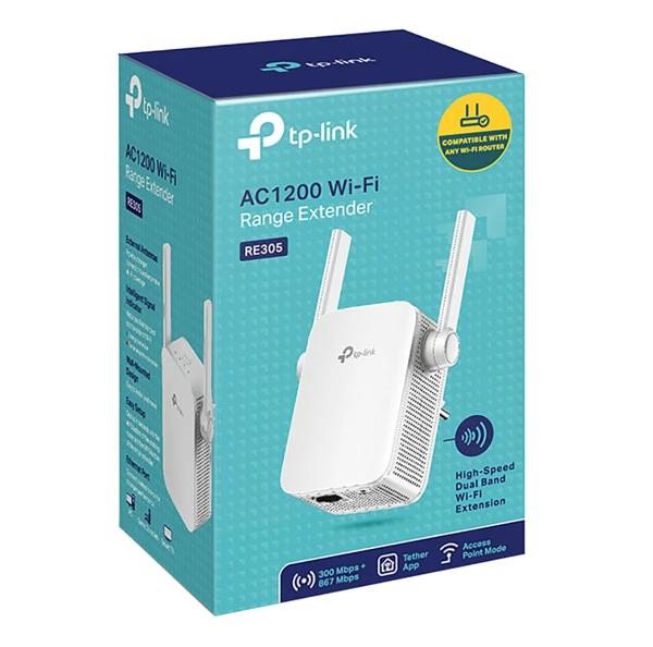 Repetidor De Sinal Tp-Link Re305  Dual Band / 2.4Ghz / 5Ghz - 1200Mbps - Branco